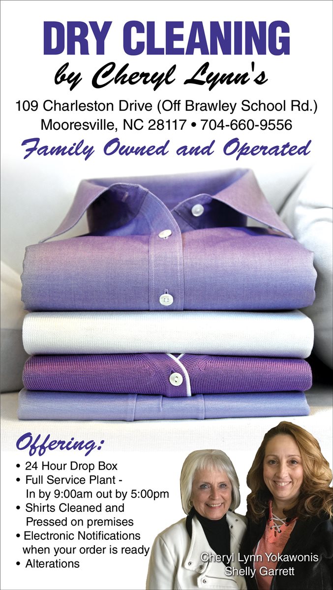 Cheryl Lynn's dry cleaning promotional flyer